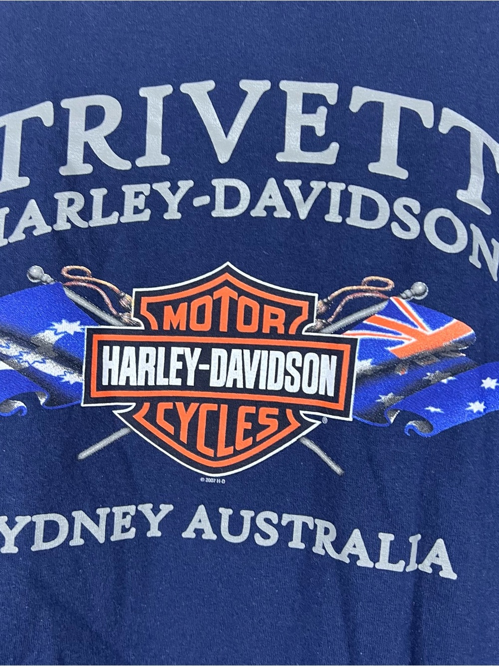 Harley Davidson Australia Sydney Opera House Blue T-Shirt Mens 2XL 2007 - Picture 4 of 7